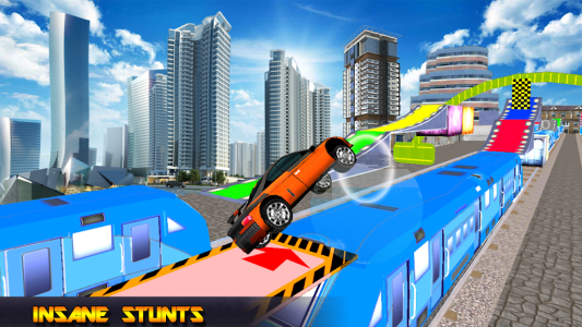 Highway Car Stunt on Crazy Train Fun Mania