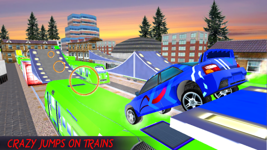 Highway Car Stunt on Crazy Train Fun Mania