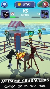 Slap Cartoon Cat Champ